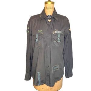 Dark Grey military inspired Shirt - Twice